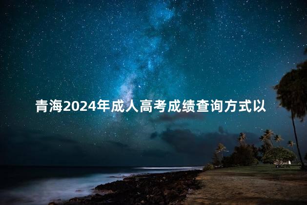 青海2024年成人高考成绩查询方式以及官网入口
