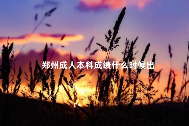 郑州成人本科成绩什么时候出