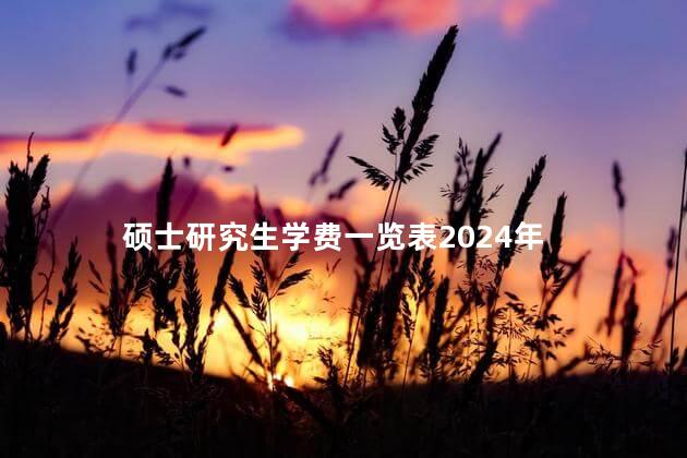 硕士研究生学费一览表2024年