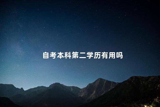 自考本科第二学历有用吗